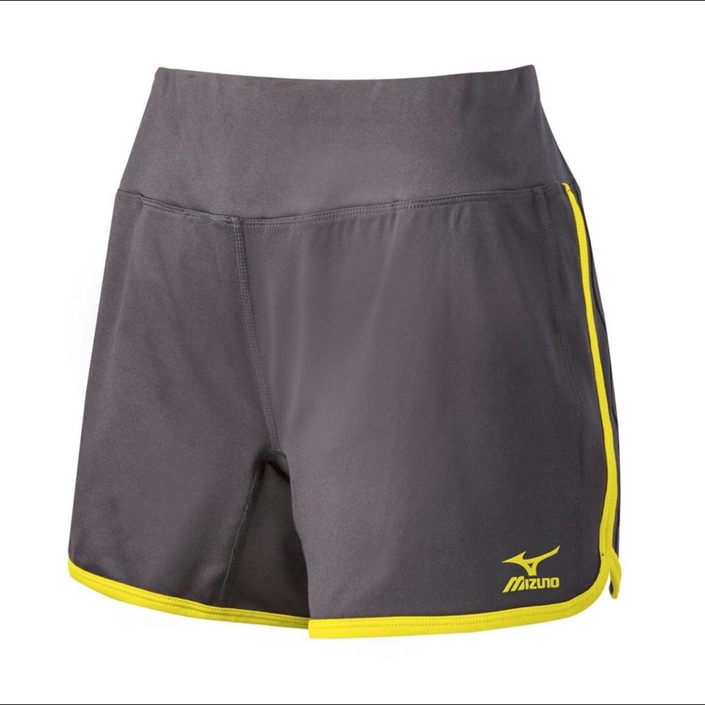3FOR$30 Mizuno Elite Training Short Charcoal Lemon - Picture 1 of 1
